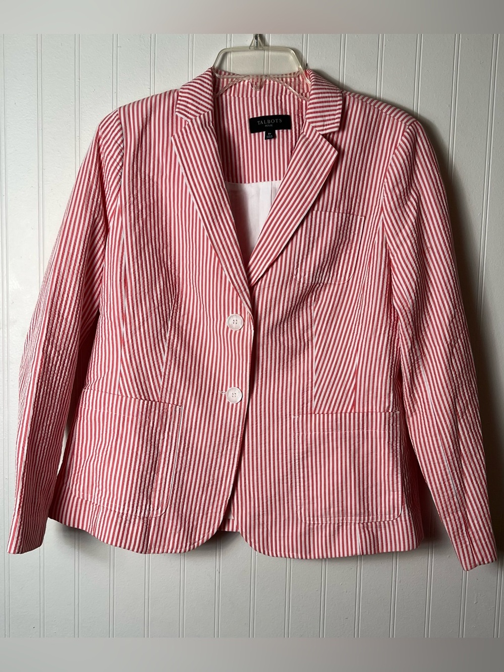 Talbots Seersucker Blazer Jacket